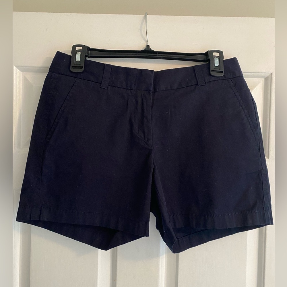 JCrew Navy Blue Broken In Cotton Chino Shorts Size 4